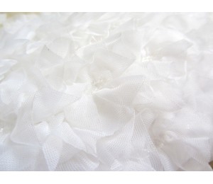 Rüschenborte 40mm breit - WEISS